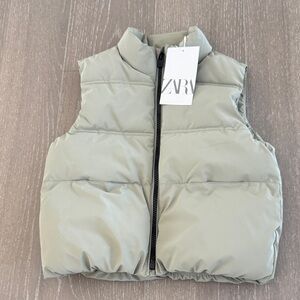 Zara Kids Gray Quilted Vest